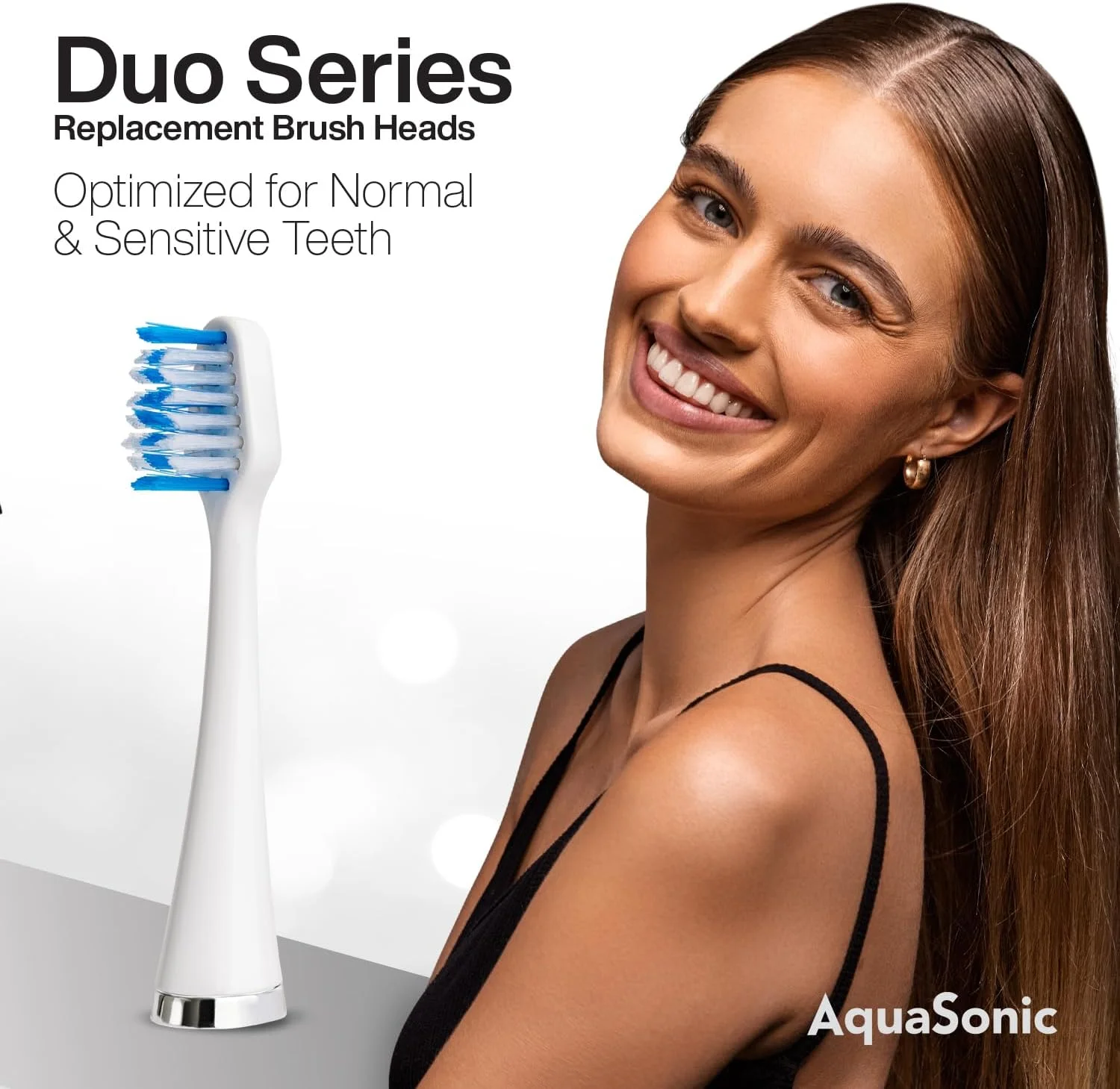 سری یدک مسواک AquaSonic Duo (بسته 8 عددی) - 4 عدد سفید و 4 عدد مشکی DuPont
