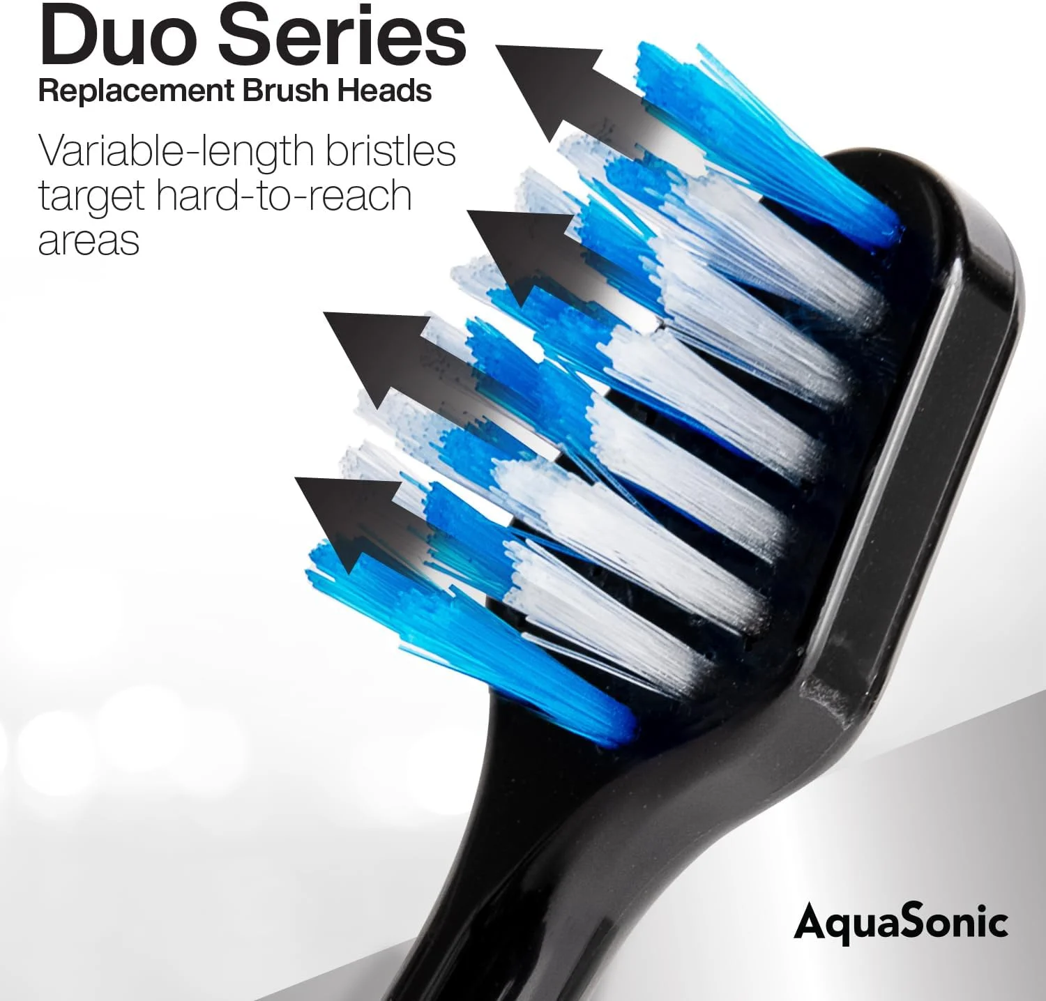 سری یدک مسواک AquaSonic Duo (بسته 8 عددی) - 4 عدد سفید و 4 عدد مشکی DuPont