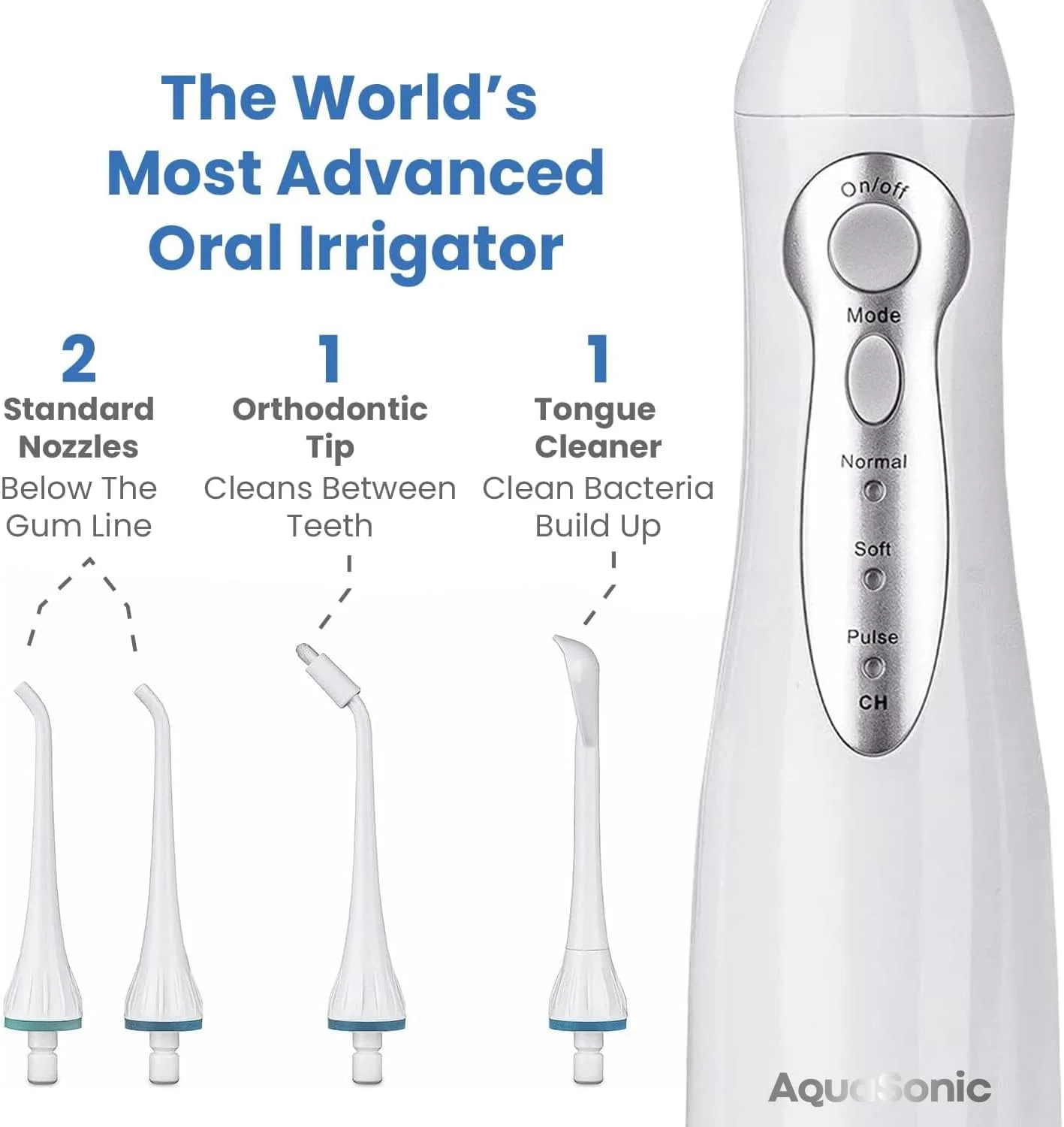 مرکز دندانپزشکی خانگی AquaSonic، مسواک برقی شارژی و نخ دندان آبی هوشمند - سیستم کامل مراقبت از دهان و دندان خانواده - شامل 10 سری و نازل مختلف - حالت ها و تایمرهای متنوع (سفید) مرکز دندانپزشکی خانگی AquaSonic، مسواک برقی شارژی و نخ دندان آبی هوشمند - سیستم کامل مراقبت از دهان و دندان خانواده - شامل 10 سری و نازل مختلف - حالت ها و تایمرهای متنوع (سفید)
