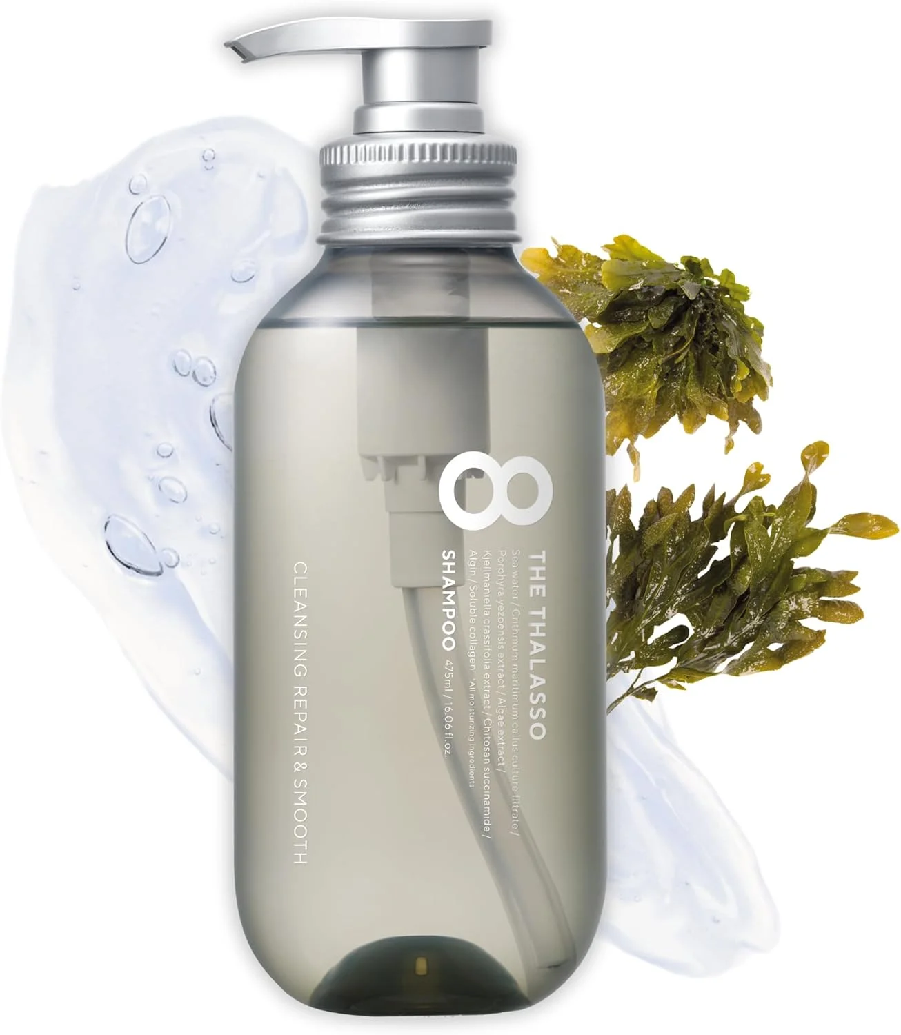 شامپو ضد وز تالاسو 8 برای بانوان، شامپو گره باز کن برای آقایان با سلول های بنیادی، کلاژن، درخت چای، نعناع، سرامیدها و گیاهان دریایی، شامپو ژاپنی بدون پارابن و سولفات 473 میلی لیتر نرم کننده