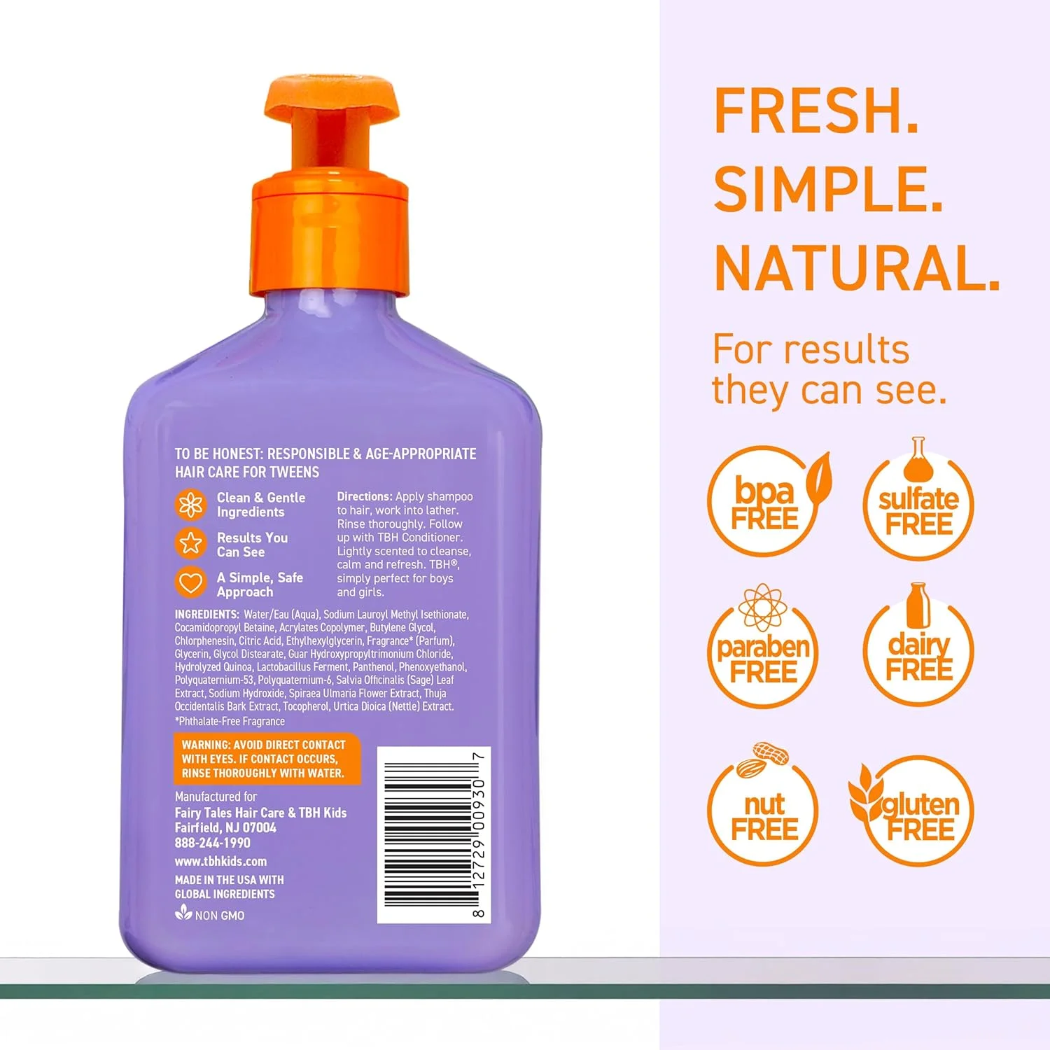 شامپو کودک TBH - شامپو برای موهای چرب - بدون سولفات، بدون پارابن - 355 میلی لیتر (2 عددی)