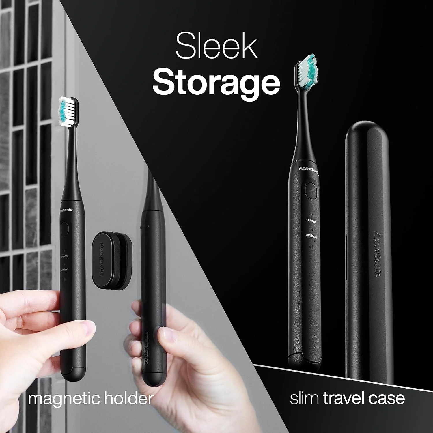 مسواک برقی قابل شارژ آکواسونیک آیکون با طراحی مورد تایید ADA | دارای پایه مغناطیسی و کیف مسافرتی باریک | 2 حالت مسواک زدن و تایمر هوشمند (اونیکس) مسواک برقی قابل شارژ آکواسونیک آیکون با طراحی مورد تایید ADA | دارای پایه مغناطیسی و کیف مسافرتی باریک | 2 حالت مسواک زدن و تایمر هوشمند (اونیکس)
