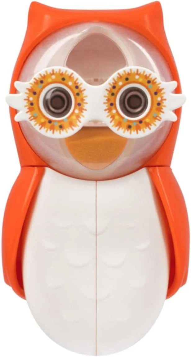 محافظ مسواک طرح جغد فلیپر فان انیمال، باز و بسته شدن با یک لمس، نگهدارنده مسواک با مکنده برای آینه، شیشه یا کاشی، تایمر شنی - تایمر 1 دقیقه ای برای مسواک زدن، ساخت مالزی 3 سال به بالا