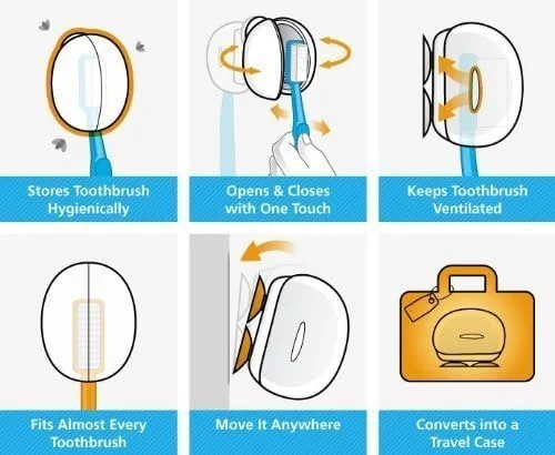 جا مسواکی فلیپر 2 در 1 آبی و صورتی - FLR-BS-BL-PN