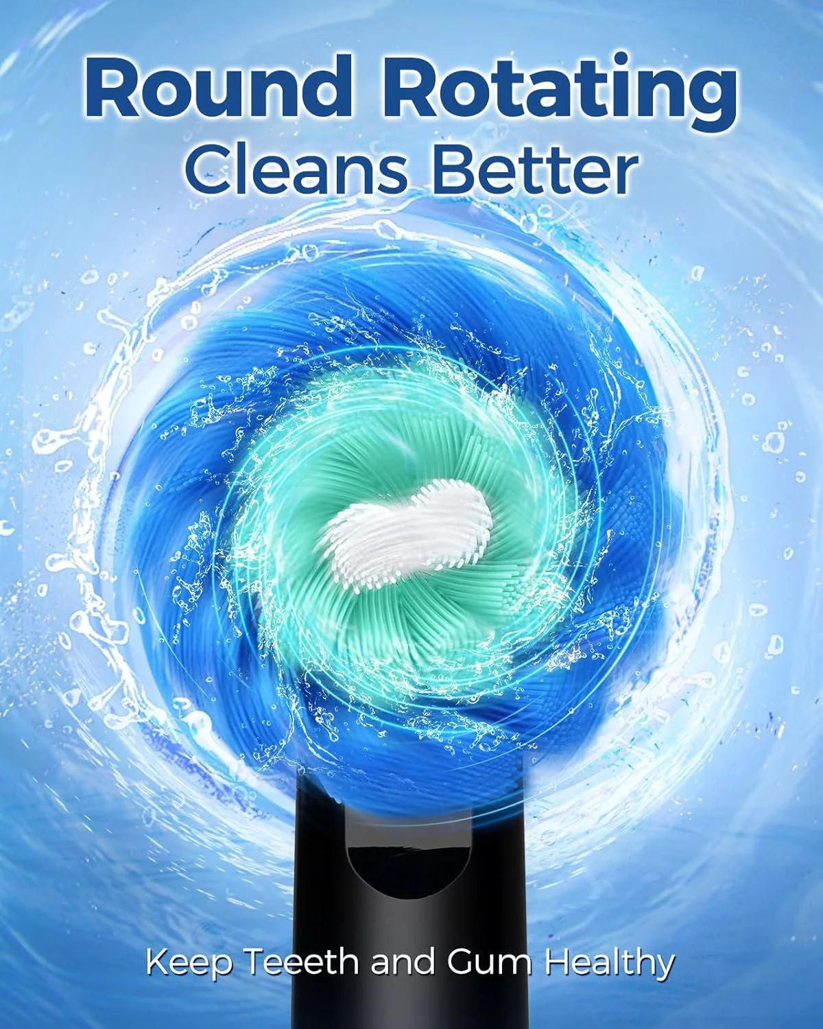 مسواک برقی چرخشی بزرگسالان TEETHEORY با 8 سری برس، مسواک برقی مراقبت از لثه های حساس با 3 حالت و تایمر هوشمند 2 دقیقه ای، قابل شارژ تا 60 روز