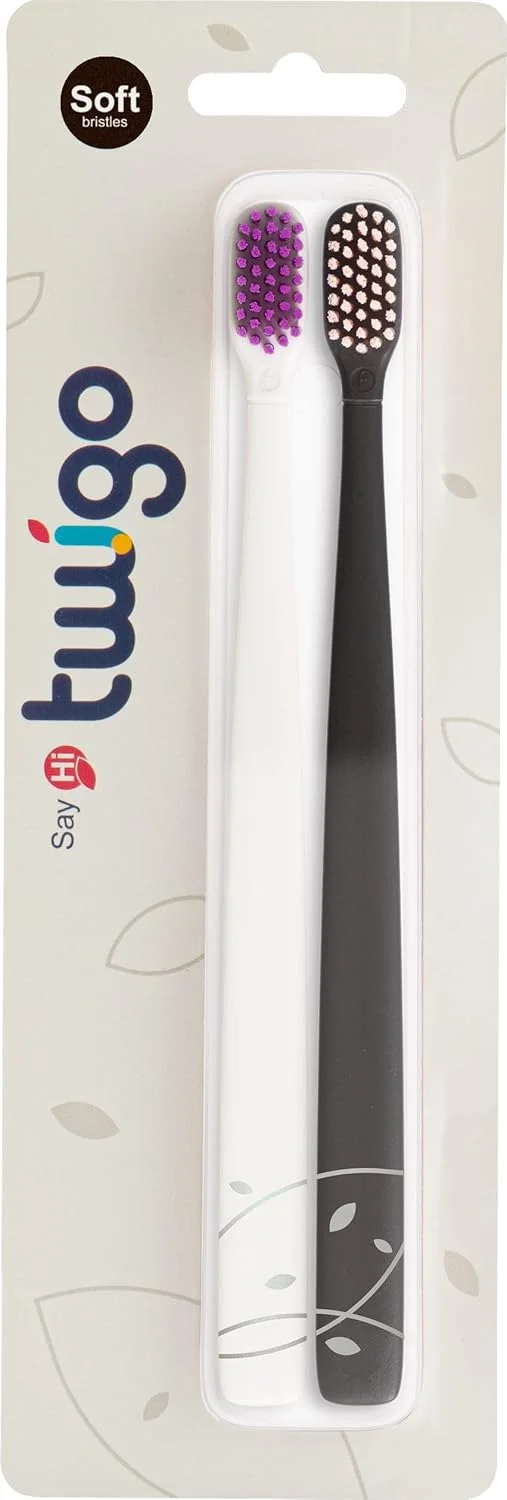 ست مسواک دوتایی بزرگسال فلیپر مدل تویگو، فاقد BPA، با برس خیلی نرم – قهوه ای و سفید – ایده آل برای مراقبت از دهان، ضد گرد و غبار، استفاده آسان، ساخت مالزی