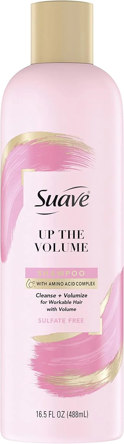 شامپو حجم دهنده موهای نازک و کم حجم Suave مدل Pink Up The Volume، بدون سولفات، 487 میلی لیتر