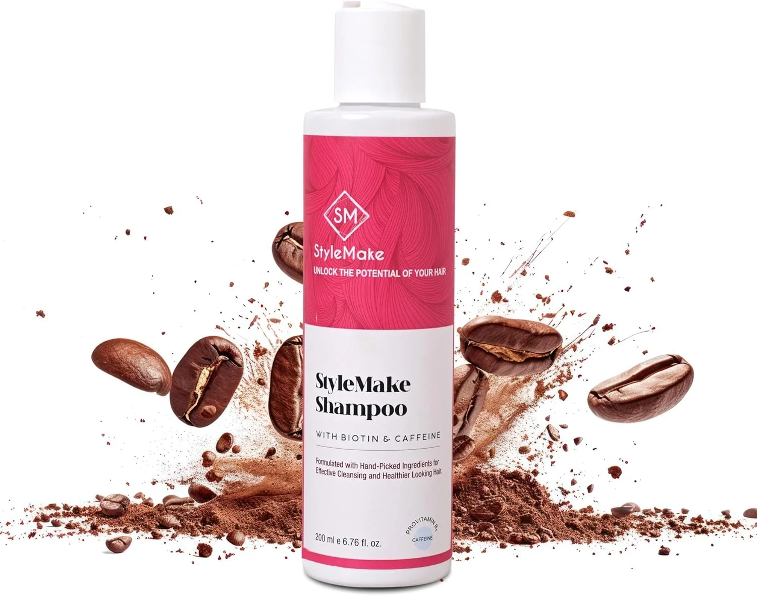 شامپو ضخیم کننده مو حاوی بیوتین و کافئین بدون SLS استایل میک، مناسب آقایان و بانوان | حاوی د-پانتنول و بیوتین برای موهای قوی و ضخیم - 200 میلی لیتر