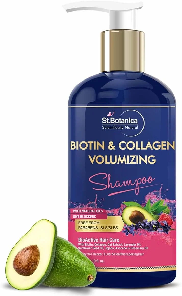 شامپو حجم دهنده مو بیوتین و کلاژن سنت بوتانیکا - 300 میلی لیتر - بدون سولفات، بدون پارابن، بدون سیلیکون