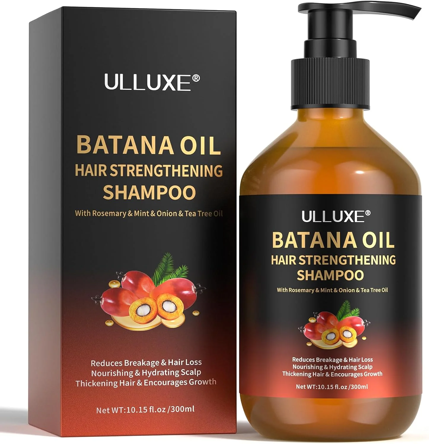 شامپو روغن باتانا برای رشد مو، شامپو تقویت کننده رشد مجدد مو برای مردان و زنان با موهای نازک و ریزش مو، غنی شده با رزماری و روغن نعناع، تغذیه کننده پوست سر، بدون سولفات برای انواع مو، 300 میلی لیتر