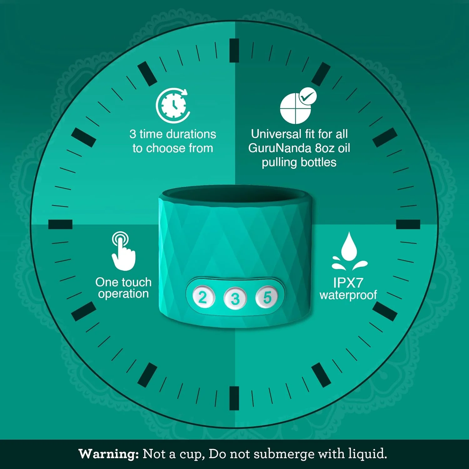 تایمر روغن کشی و نگهدارنده بطری GuruNanda – 3 تنظیمات زمانی، عملکرد تک لمسی – مناسب برای بطری های روغن کشی 8 اونسی – بدون ایجاد کثیفی و مناسب برای مسافرت