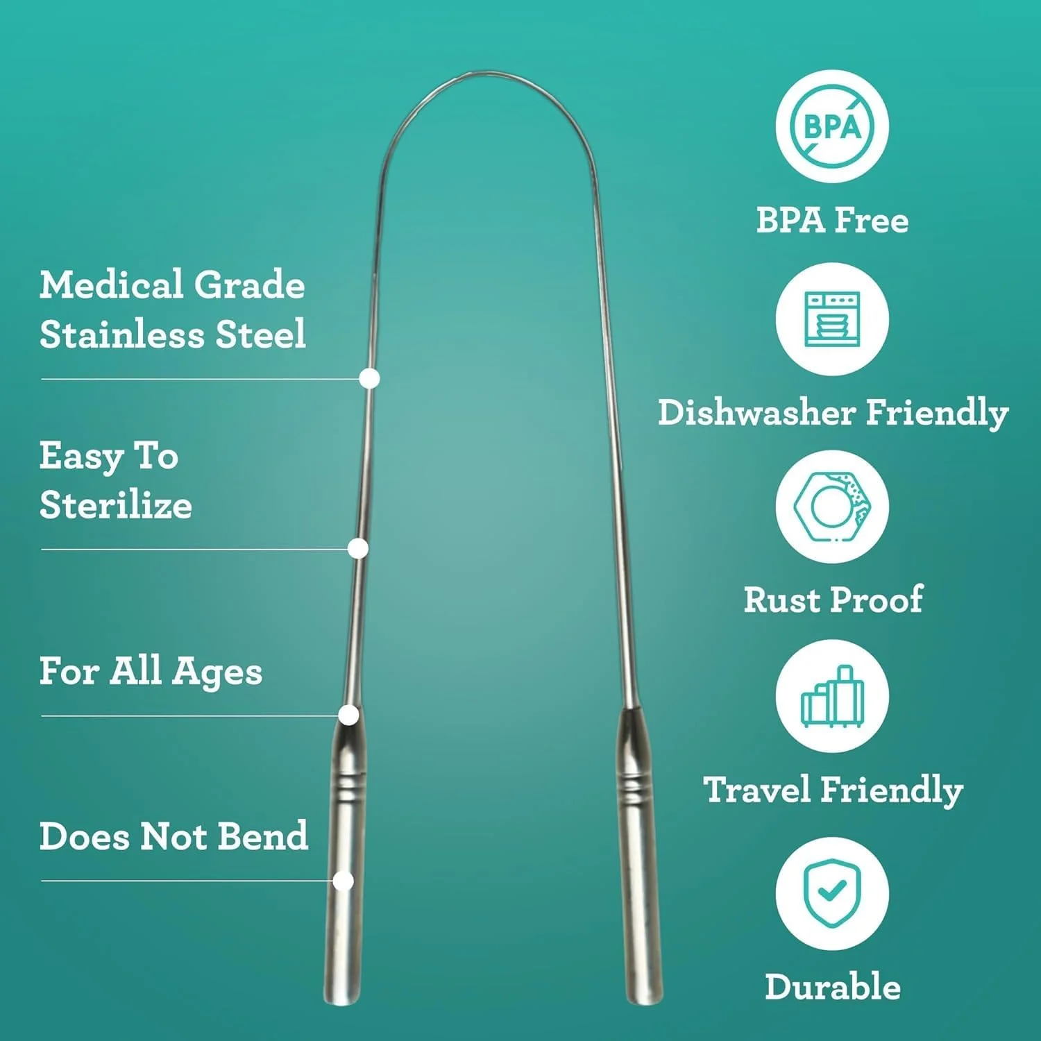 گورو ناندا، بسته 4 عددی - تمیز کننده زبان مدل U شکل فیروزه ای گورو ناندا، بسته 4 عددی - تمیز کننده زبان مدل U شکل فیروزه ای