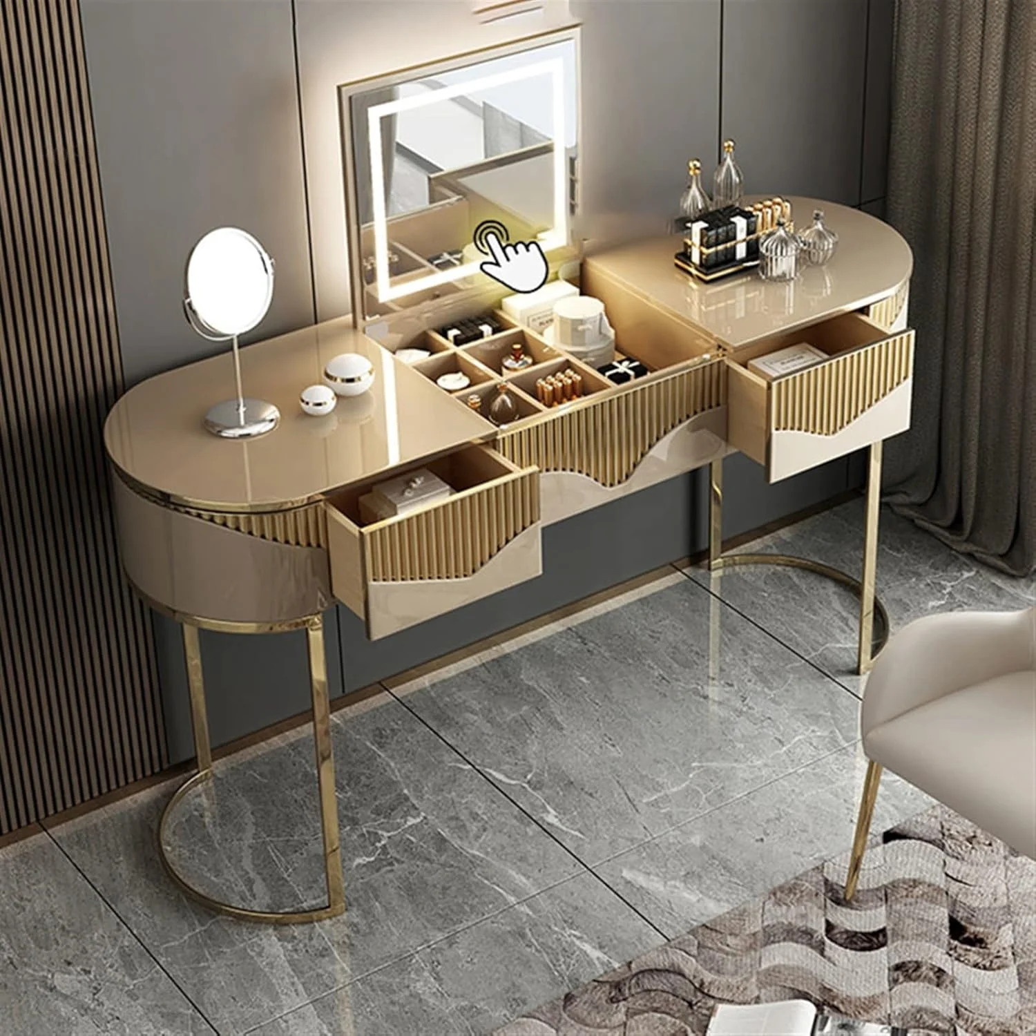 میز آرایش CBNERDS، کمد لباس مناسب مبلمان اتاق خواب، طراحی مدرن و مینیمال، مناسب اتاق خواب خانواده با نور کافی