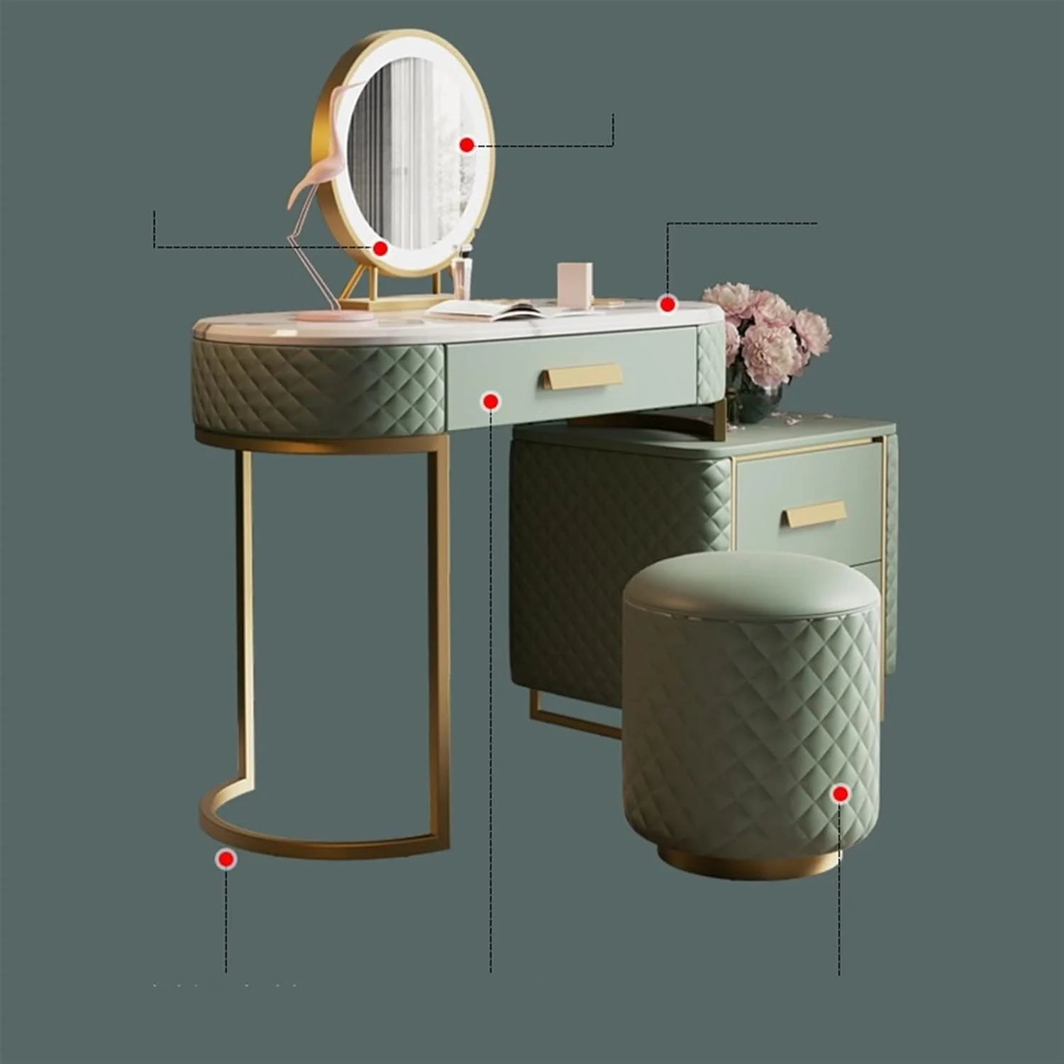 میز آرایش CBNERDS، میز توالت غیر رسمی، مبلمان اتاق خواب، کمد لباس روشن، کمدهای مدرن مینیمالیستی