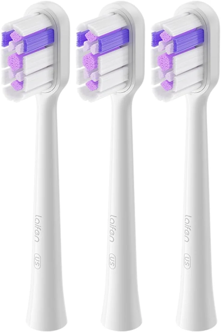 سری مسواک لایفن، بسته 3 عددی سری یدک مسواک برای بزرگسالان، سازگار با مسواک برقی لایفن ویو (فوق العاده سفید کننده، سفید)