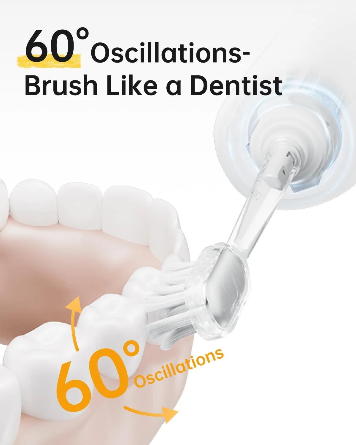 مسواک برقی ویژه لایفن مدل Wave، مسواک صوتی ارتعاشی و نوسانی برای بزرگسالان با اپلیکیشن، دارای 2 سری (سفید)