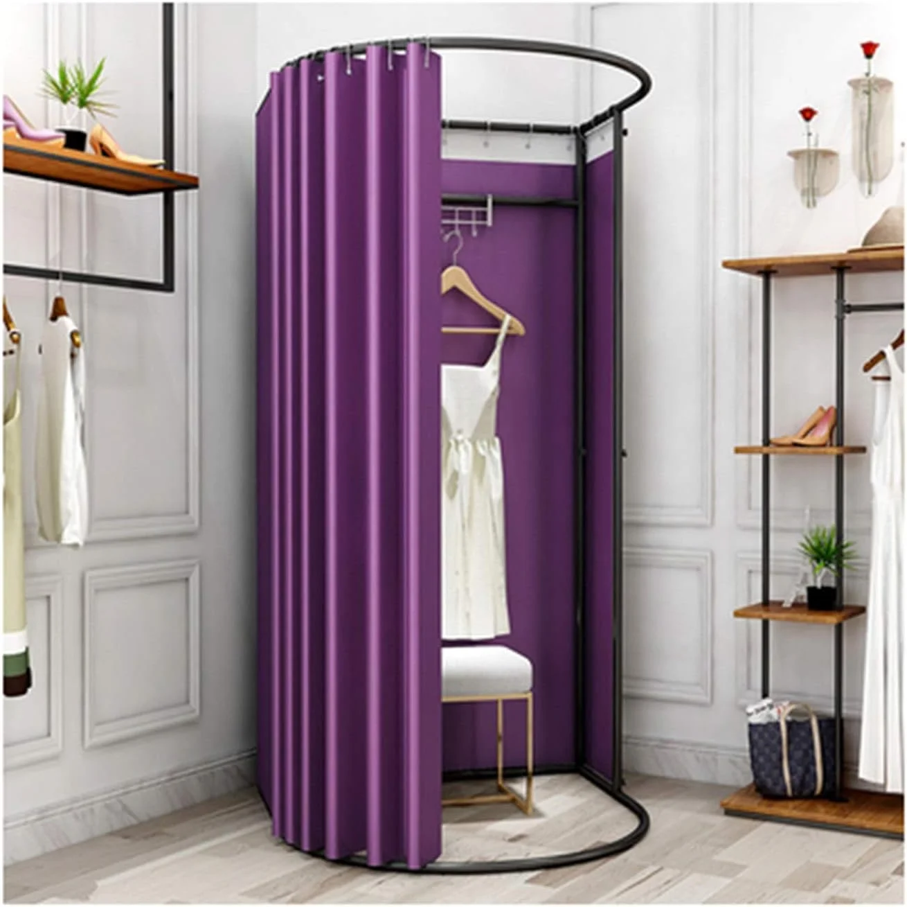 اتاق پرو ساده، اتاق پرو مداری نیم دایره ای، اتاق تعویض لباس با فضای بزرگ، مناسب برای 3-4 نفر به طور همزمان، استفاده راحت تر با پارچه ضخیم سایه انداز، میزان سایه اندازی 95% اتاق پرو ساده، اتاق پرو مداری نیم دایره ای، اتاق تعویض لباس با فضای بزرگ، مناسب برای 3-4 نفر به طور همزمان، استفاده راحت تر با پارچه ضخیم سایه انداز، میزان سایه اندازی 95%