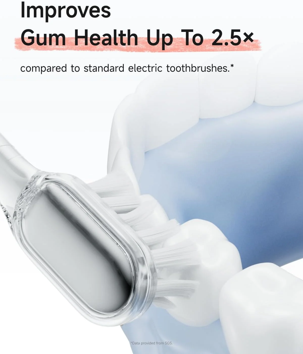 مسواک برقی ویژه لایفن مدل Wave، مسواک سونیک ارتعاشی و نوسانی برای بزرگسالان با اپلیکیشن، دارای 2 سری (صورتی)