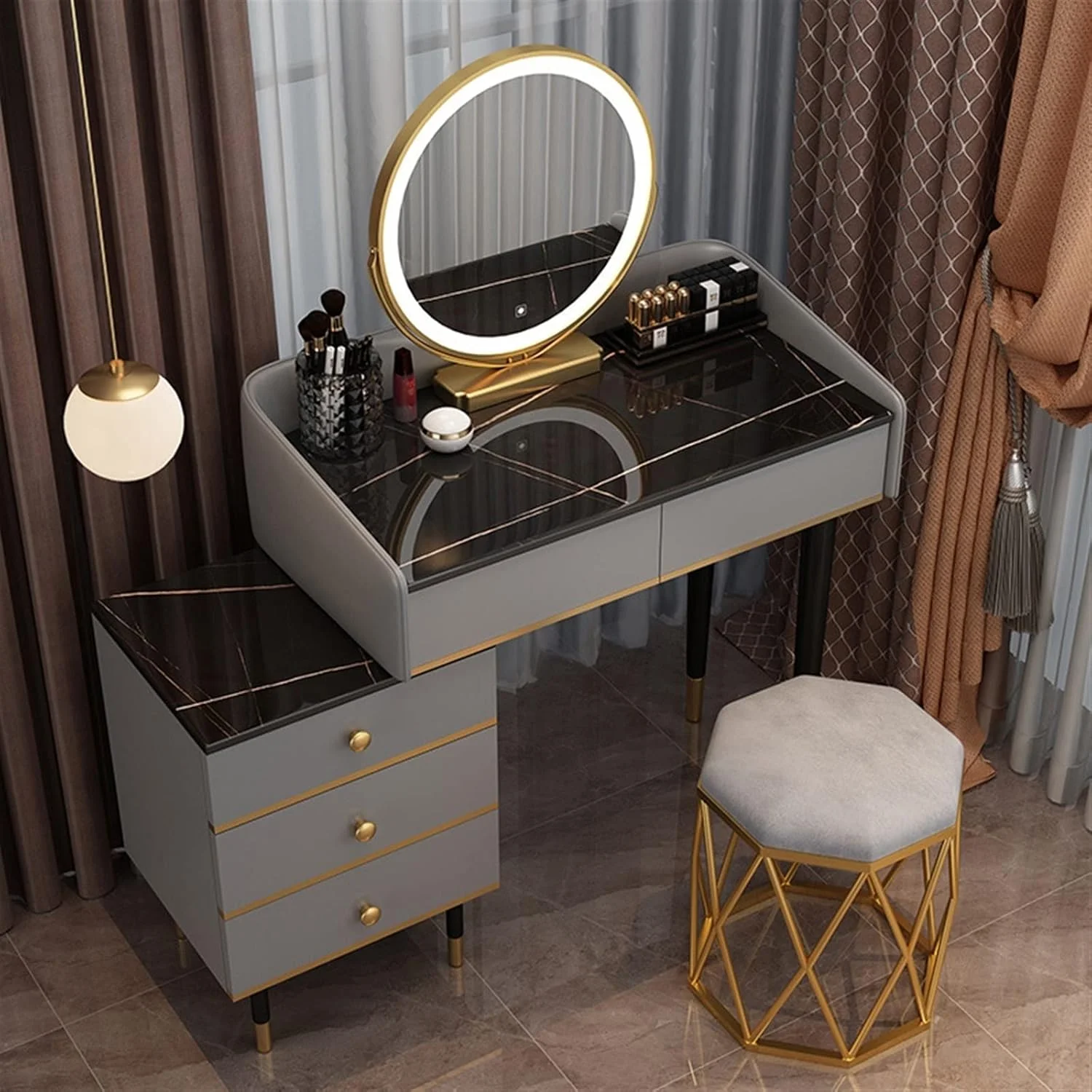 ZKSKOX Dresser for bedroom Light Mirror Wardrobe Minimalist Modern Stool And Cabinet Wardrobe Bedroom Furniture Storage Dresser(2) ZKSKOX Dresser for bedroom Light Mirror Wardrobe Minimalist Modern Stool And Cabinet Wardrobe Bedroom Furniture Storage Dresser(2)