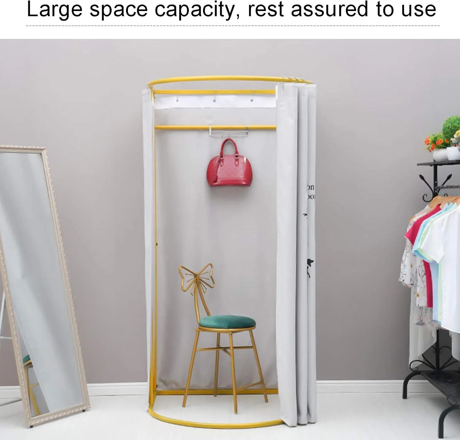 Simple Dressing Room Fitting Room Orbital Semicircular Changing Room Large Space Accommodates 3-4 People At The Same Time, Making It More Comfortable To Use Thickened Shading Cloth, Shading Rate 95%
