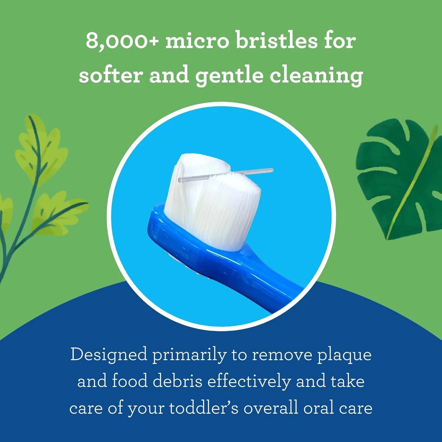 مسواک کودکانه گورو ناندا مدل Butter on Gums به همراه تایمر شنی، برس های بسیار نرم مناسب کودکان 2 سال به بالا، مسواک با تمیز کننده زبان و درپوش (2 عددی)