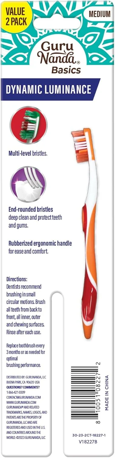 مسواک های درخشش پویای گورو ناندا - برس متوسط برای از بین بردن پلاک - ملایم روی دندان ها و لثه ها - ایده آل برای کودکان و بزرگسالان - بسته 2 عددی مسواک های درخشش پویای گورو ناندا - برس متوسط برای از بین بردن پلاک - ملایم روی دندان ها و لثه ها - ایده آل برای کودکان و بزرگسالان - بسته 2 عددی