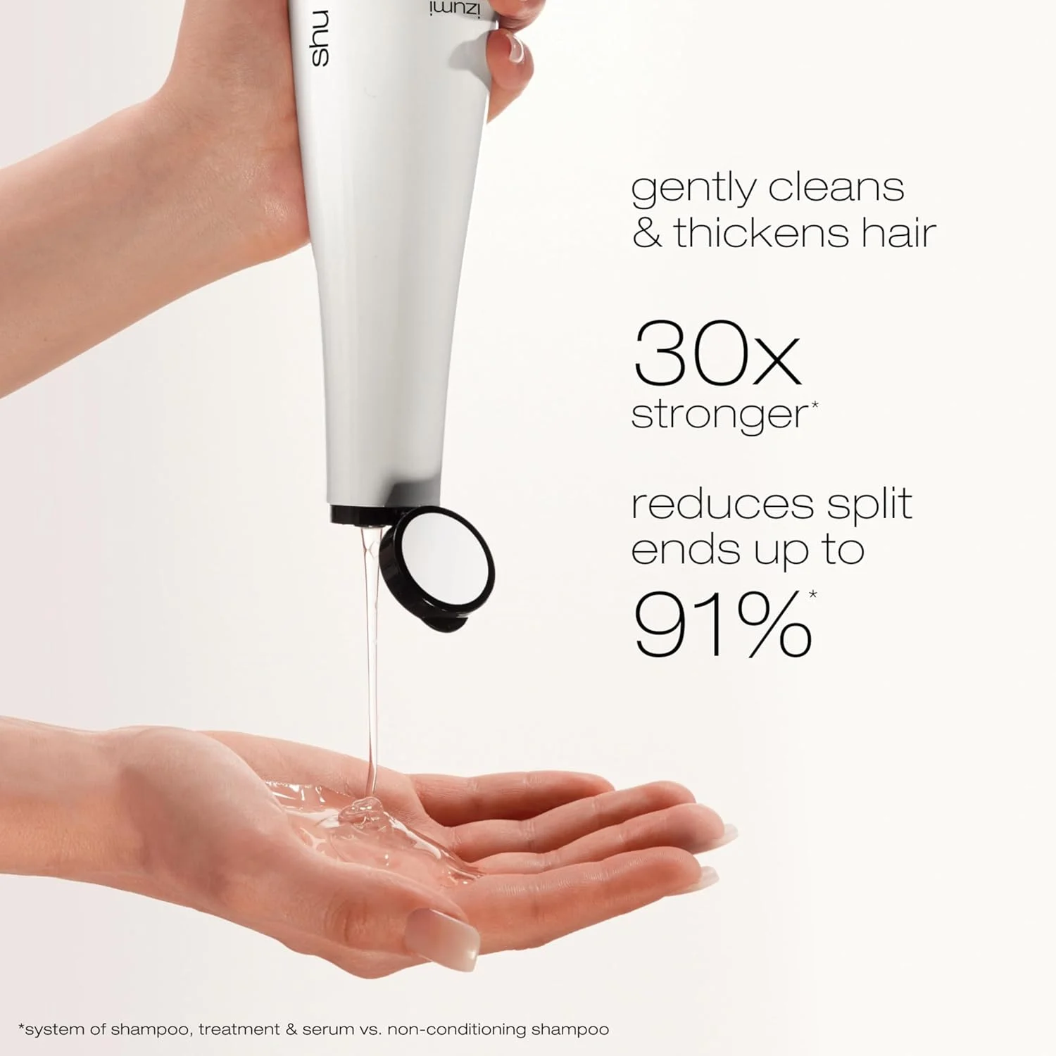 شامپو تقویت کننده و ضخیم کننده مو شو اومورا، ایزومی تونیک، مناسب موهای شکننده، حاوی آب برنج، برای رطوبت و درخشش بیشتر، 300 میلی لیتر