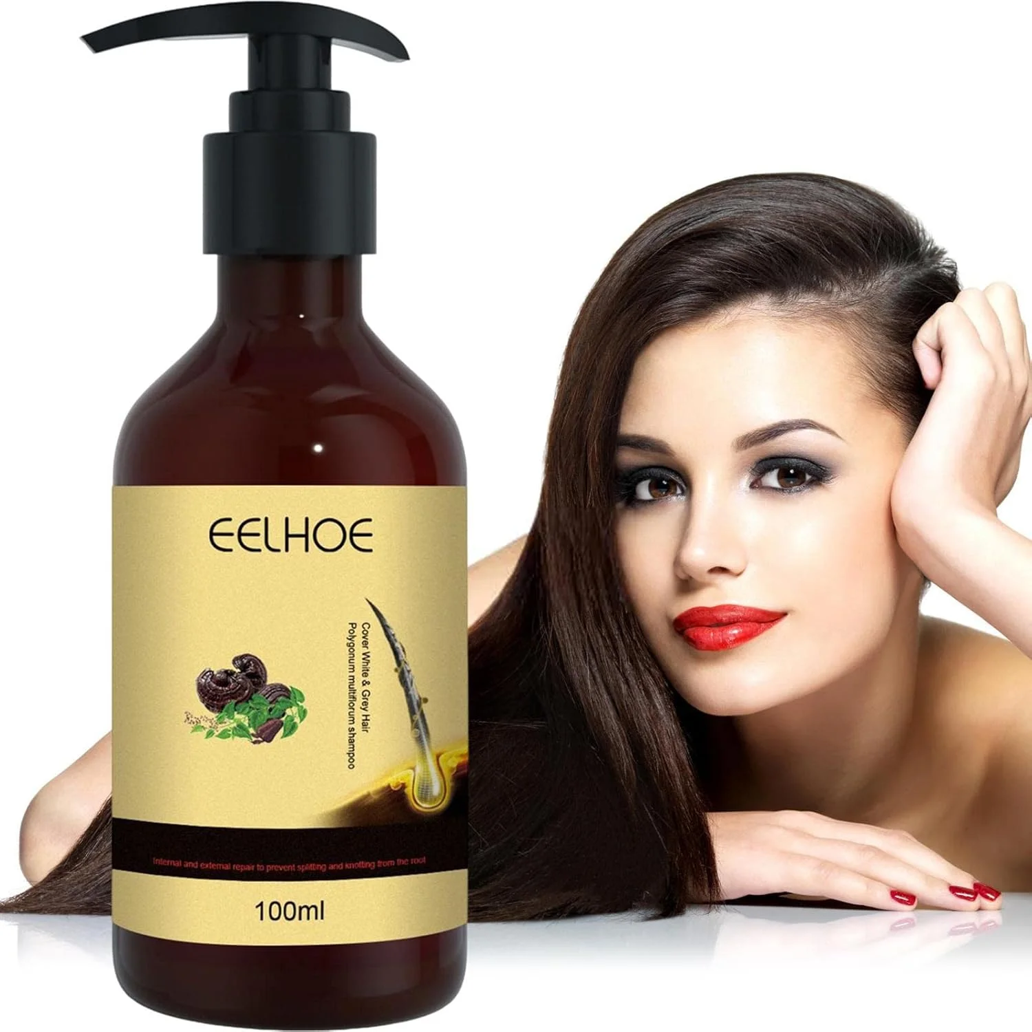 شامپو ضد ریزش مو | شامپوهای Polygonum Multiflorum برای موهای نازک - محصولات مراقبت از موی ارگانیک برای زنان و مردان، حجم دهنده و مرطوب کننده