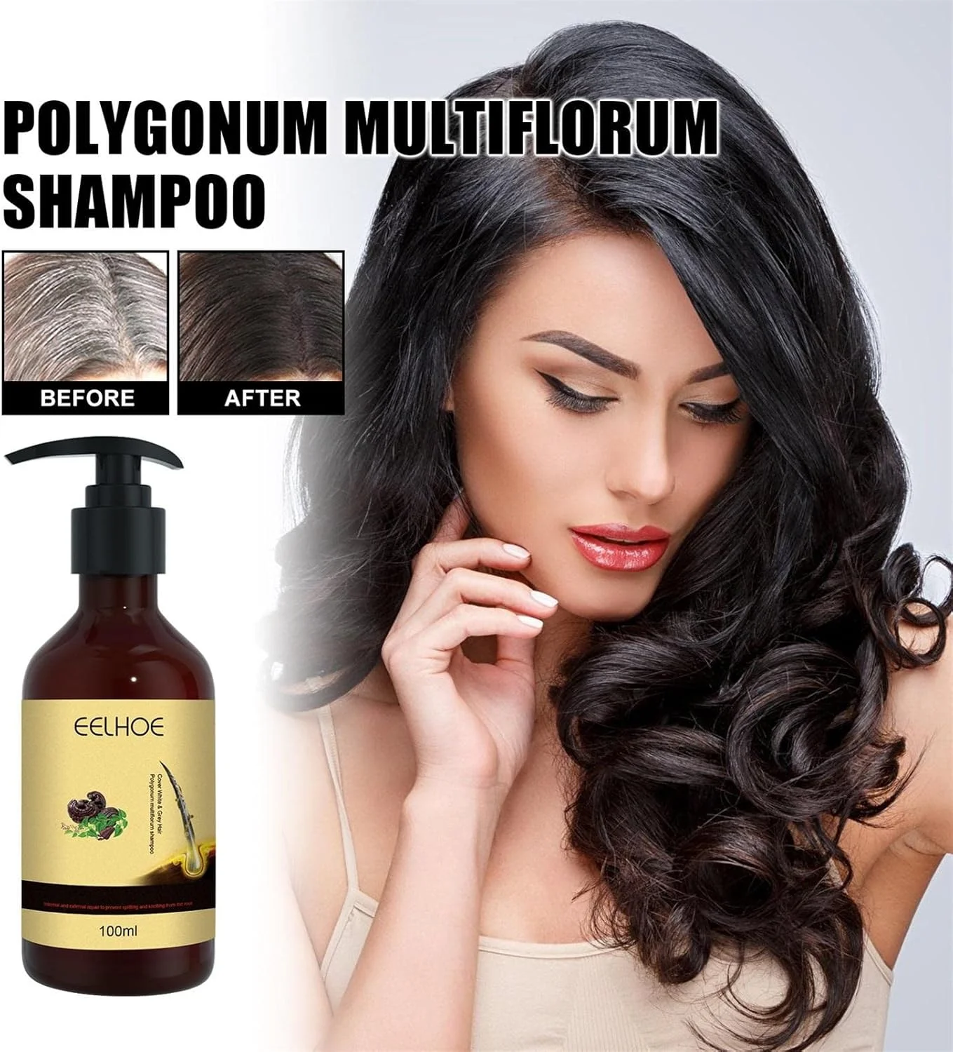 شامپو ضد ریزش مو | شامپوهای Polygonum Multiflorum برای موهای نازک - محصولات مراقبت از موی ارگانیک برای زنان و مردان، حجم دهنده و مرطوب کننده