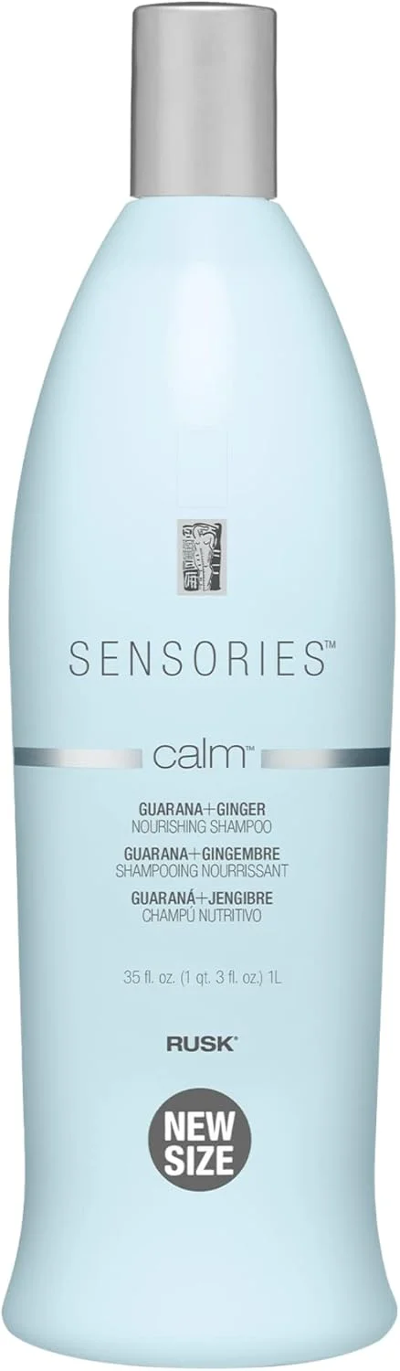 شامپو مغذی حاوی گوارانا و زنجبیل RUSK Sensories Calm، ۹۹۰ گرم، یک شامپو مغذی فرموله شده با عصاره گوارانا و زنجبیل برای افزودن درخشش و حفظ رطوبت