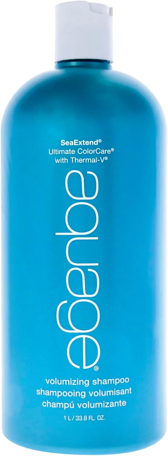 شامپو حجم دهنده آکواج SeaExtend، 1000 میلی لیتر، ملایم، فناوری SeaExtend Thermal-V که گرما را مسدود می کند، شامپو لوکس که از محو شدن رنگ مو و آسیب ناشی از حالت دهی حرارتی جلوگیری می کند.
