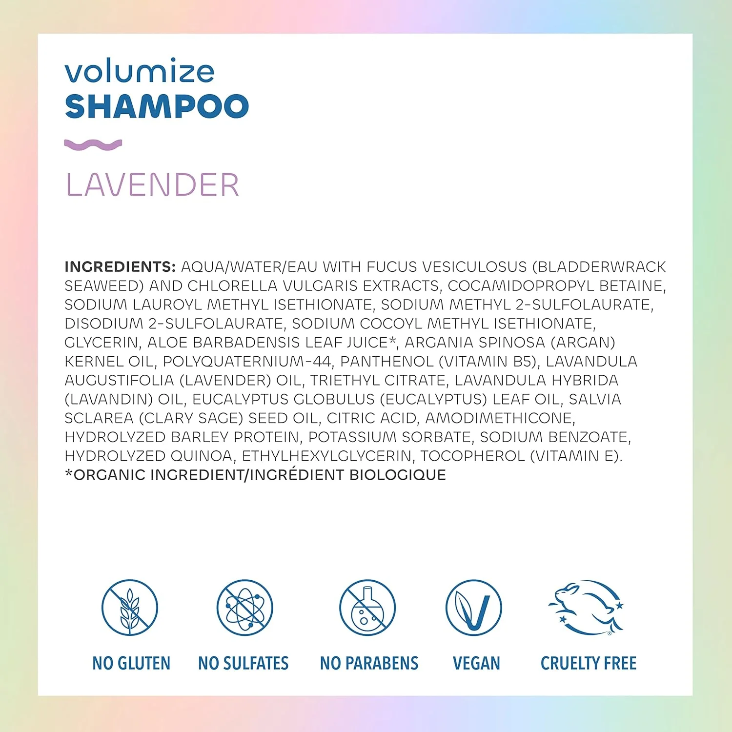 شامپو حجم دهنده و آبرسان جلبک دریایی The Seaweed Bath Co.، 355 میلی لیتر، رایحه اسطوخودوس، جلبک دریایی غنی از مواد مغذی، روغن آرگان، آلوئه ورا، وگان، بدون پارابن