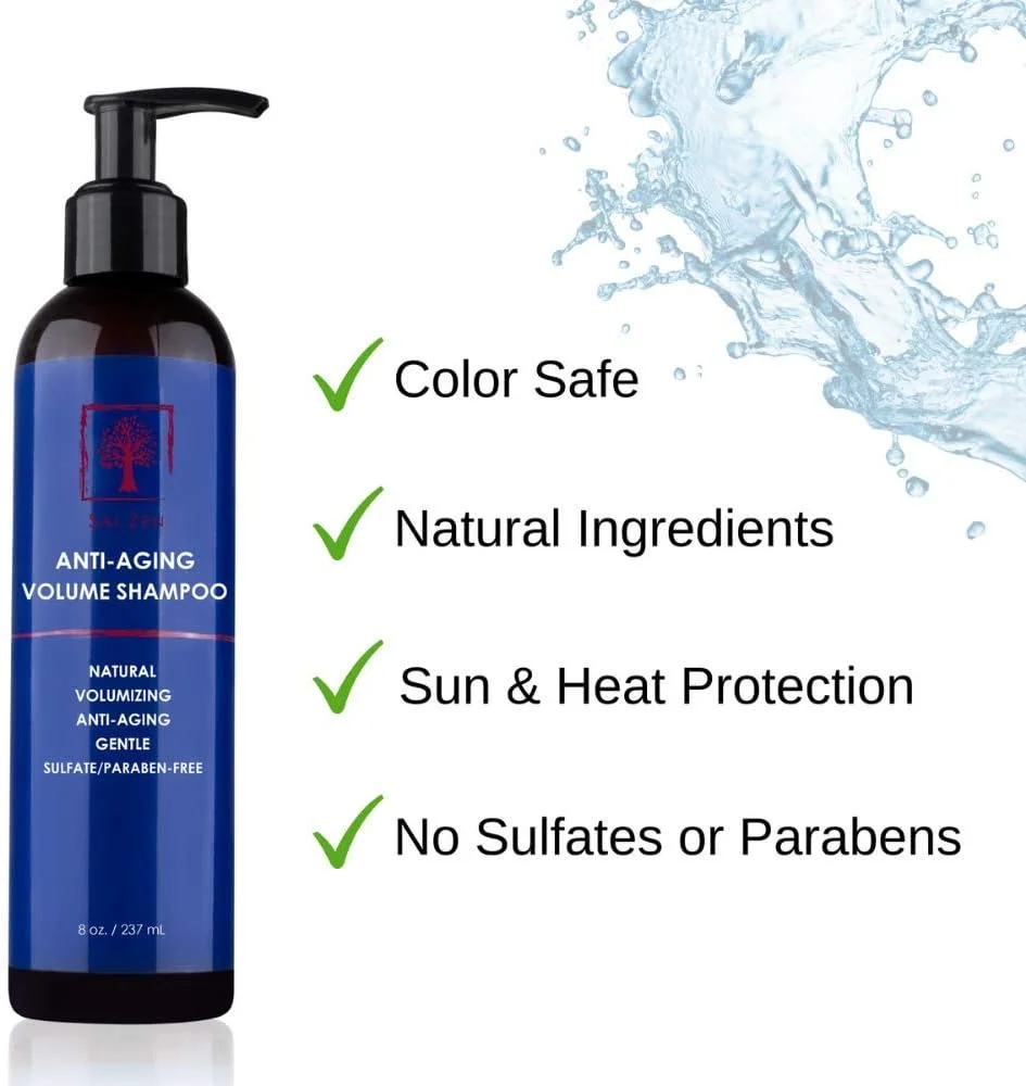 شامپو حجم دهنده و ضد پیری سای زن، فرمول ضد نازک شدن و حجم دهنده، بدون سولفات و پارابن، مناسب برای انواع مو، 240 میلی لیتر