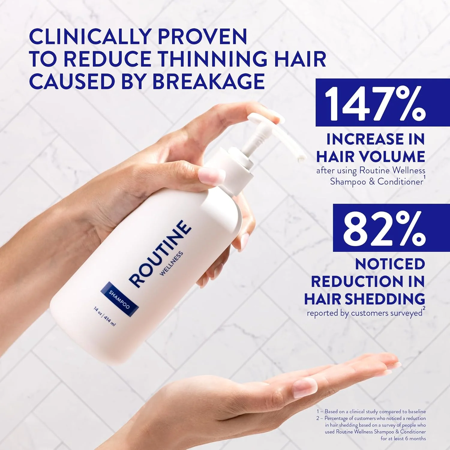 شامپو ضد ریزش مو روتین ولنس برای موهای نازک - مسدود کننده DHT بیوتین برای زنان و مردان - شامپو ایمن برای رنگ مو، مناسب برای ریزش مو و رشد سالم - نارگیل و وانیل - 414 میلی لیتر