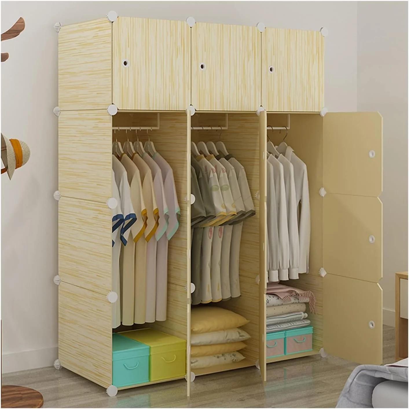 کابینت ذخیره سازی چند لایه YXYECEIPENO، کمد قابل حمل، قفسه ذخیره سازی مکعبی، طراحی DIY مطابق با فضا و نیازها مونتاژ می شود، قابل استفاده در اتاق نشیمن، اتاق خواب، اتاق مطالعه