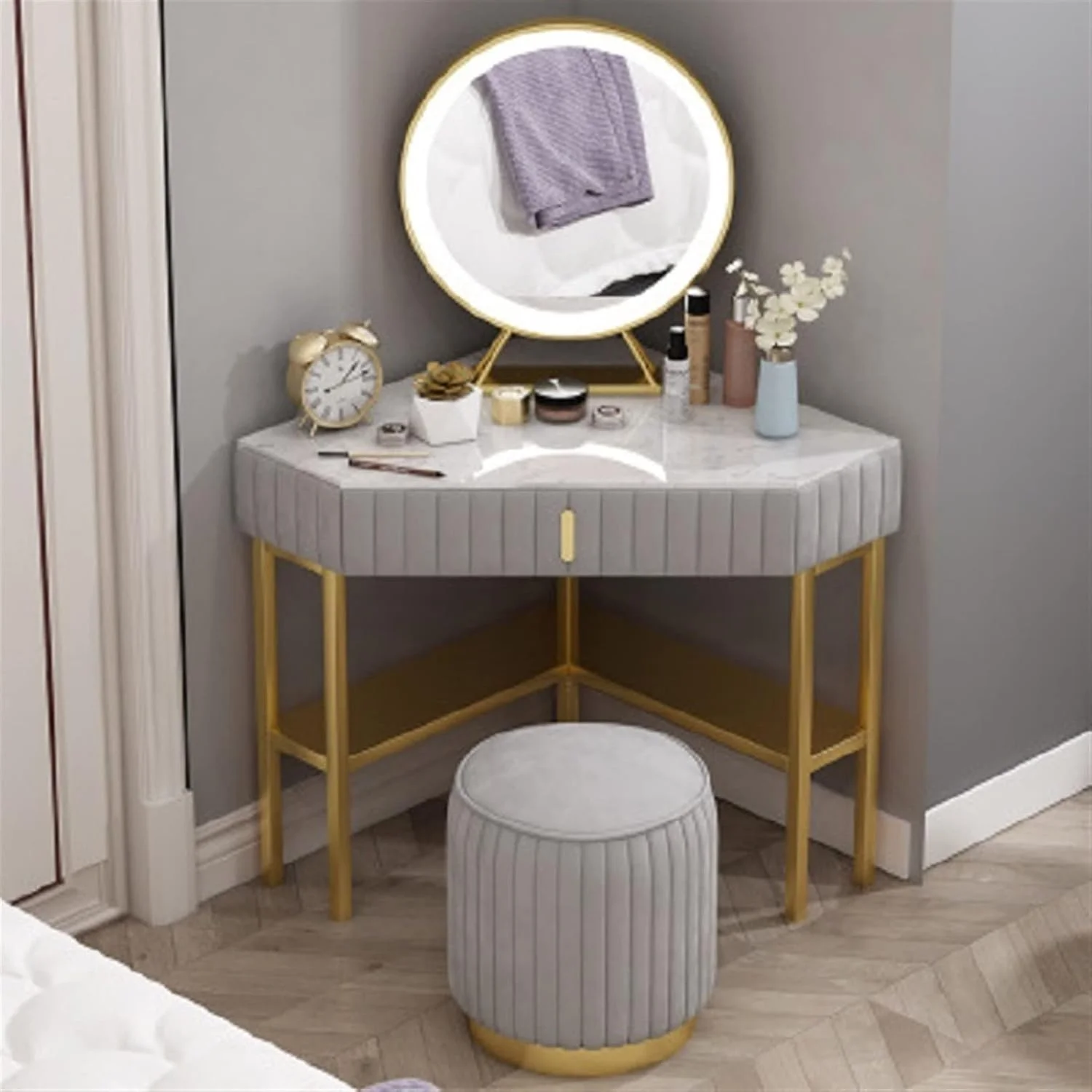 میز آرایش VIZCO کمد لباس خانگی مبلمان اتاق خواب میز آرایش مدرن کمد لباس (رنگ: 1)