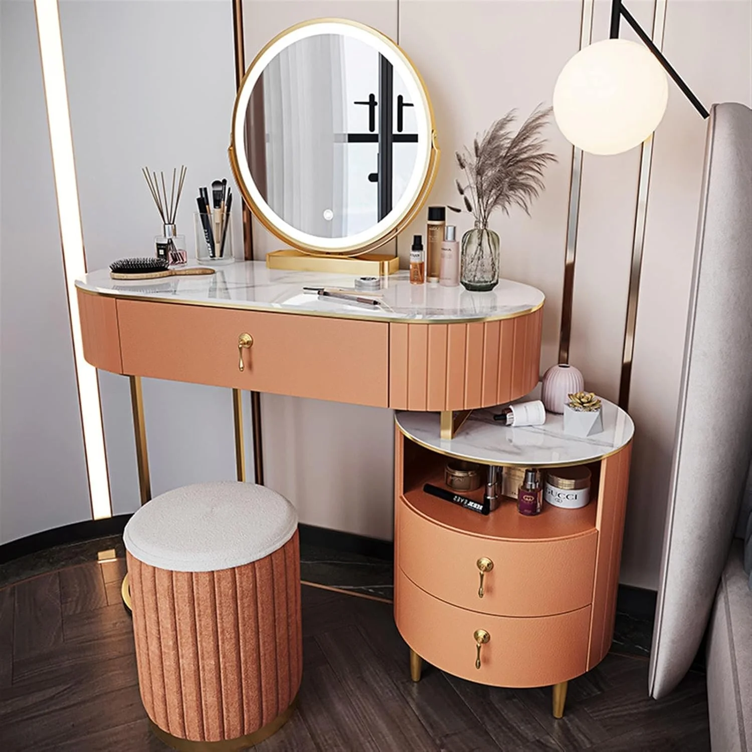 میز آرایش VFNRESW، میز تحریر مدرن و مینیمال، مناسب اتاق خواب، میز نورپردازی و میز ذخیره سازی (1)