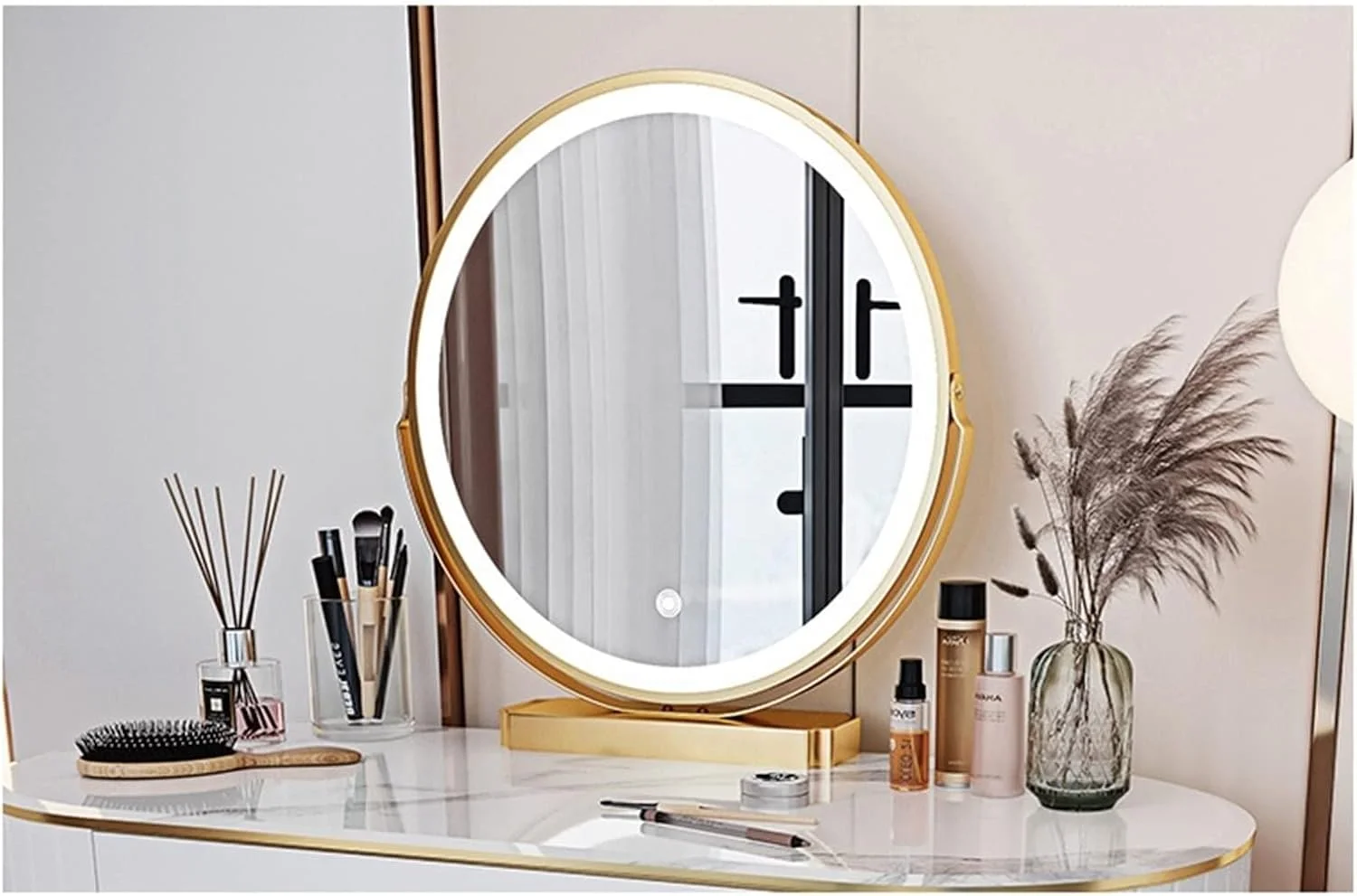 میز آرایش VFNRESW، میز تحریر مدرن و مینیمال، مناسب اتاق خواب، میز نورپردازی و میز ذخیره سازی (1)