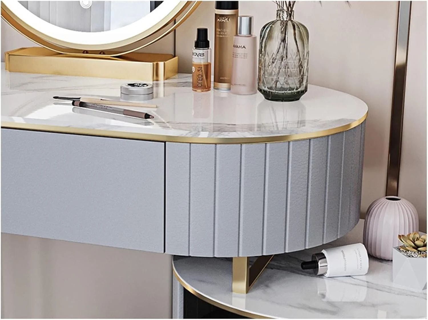 میز آرایش VFNRESW، میز تحریر مدرن و مینیمال، مناسب اتاق خواب، میز نورپردازی و ذخیره سازی (2)