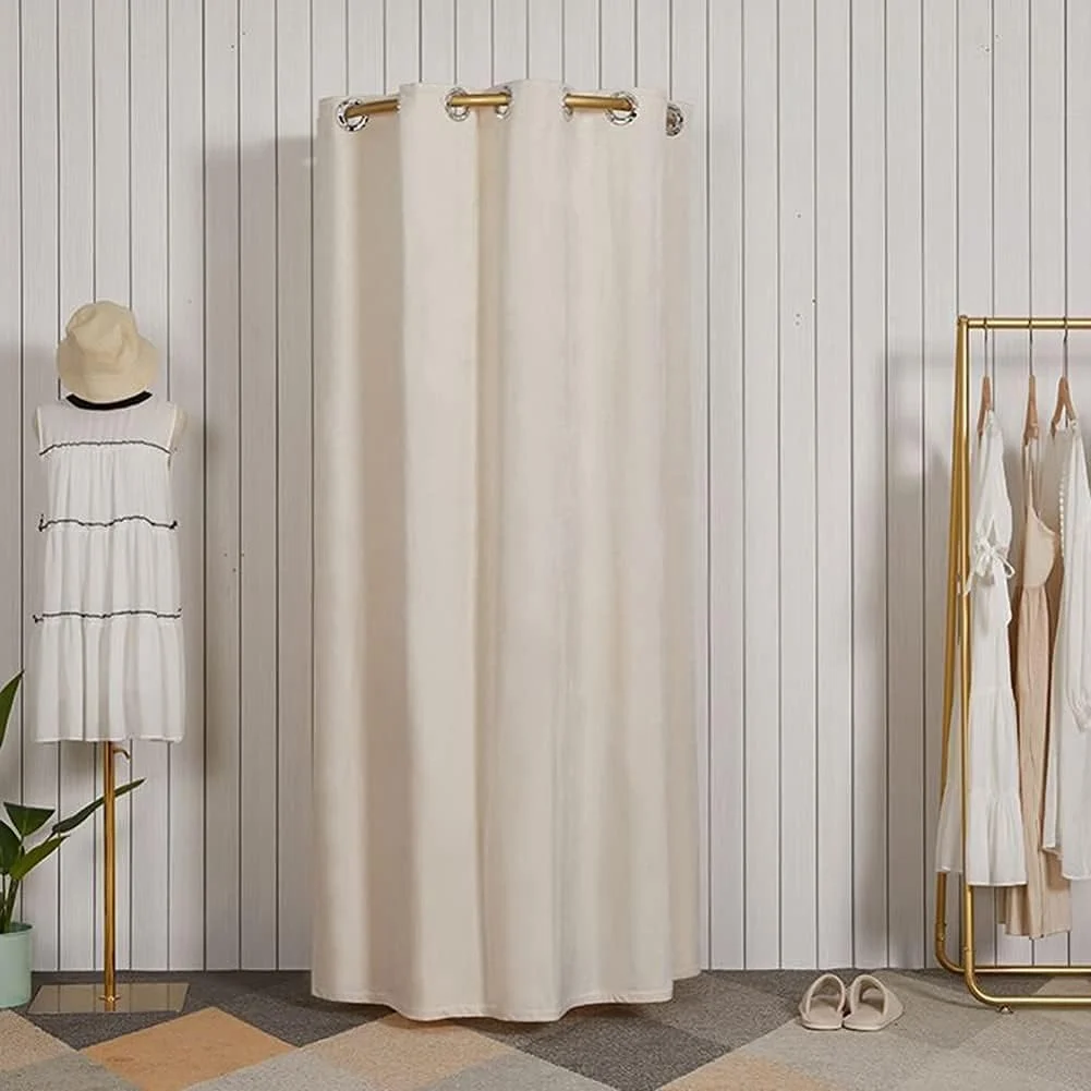 اتاق پرو قابل حمل، اتاق پرو فروشگاه لباس، قفسه نمایش لباس در اتاق تعویض، صفحه نمایش چادر پارتیشن برای حفظ حریم خصوصی، اتاق تعویض لباس قابل حمل با فلز U شکل، اتاق تعویض ساده