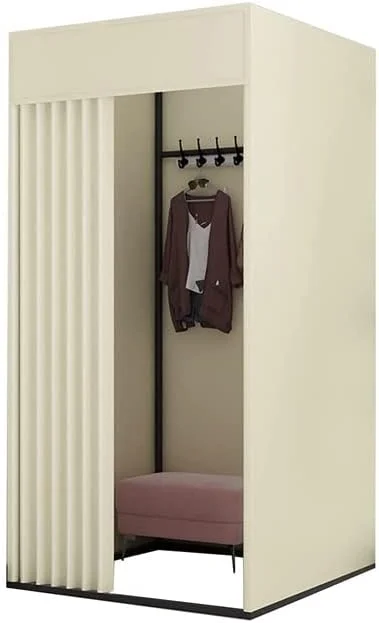 اتاق پرو قابل حمل PIAOLING، اتاق تعویض لباس، اتاق لباس، اتاق پرو پرده ای متحرک - نصب آسان اتاق تعویض لباس ساده