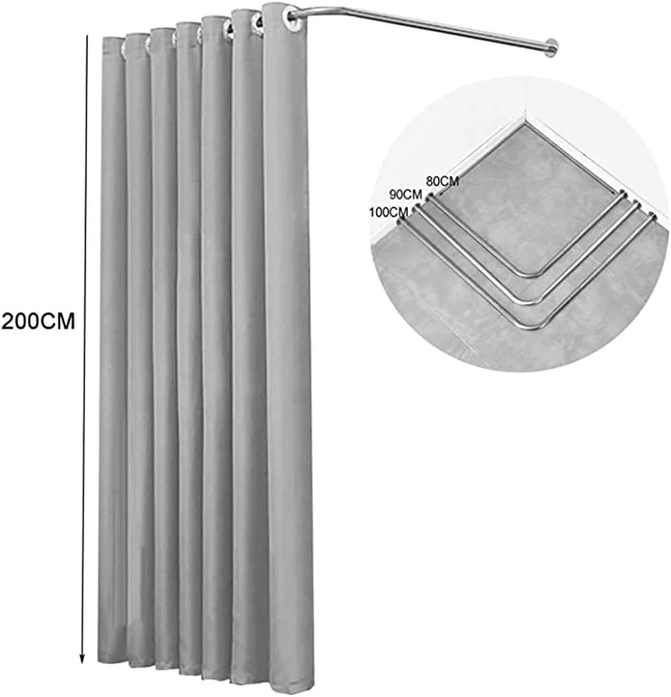 اتاق پرو قابل حمل PIAOLING، اتاق پرو L شکل، اتاق تعویض لباس قابل حمل، اتاق پرو فروشگاه لباس، اتاق پرو پرده حریم خصوصی با قلاب آویز، اتاق تعویض لباس ساده