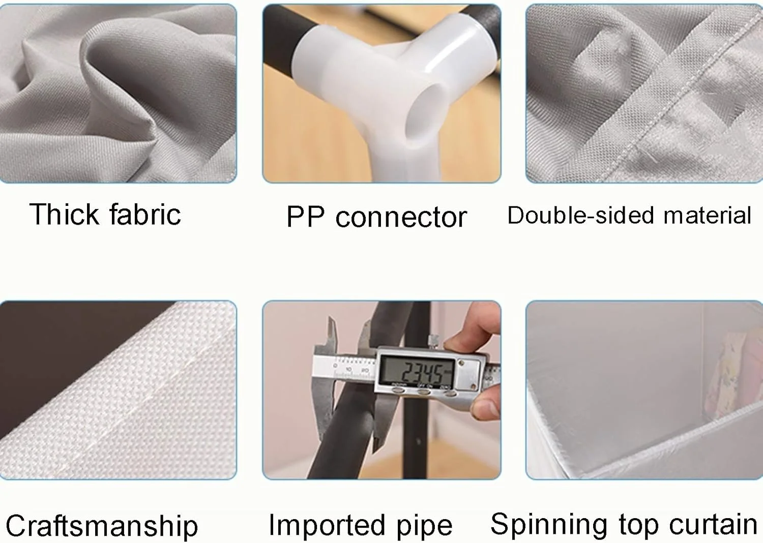 اتاق پرو مربعی ساده، اتاق رختکن قابل حمل، جنس دو طرفه، درجه سایه اندازی بالا و بادوام تر، اتاق پرو ساده با کیت پرده درب و قفسه فلزی، اتاق تاشو