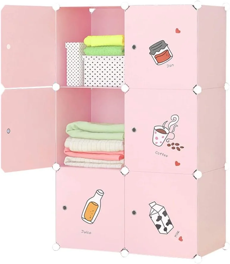 کمد لباس قابل حمل Liudan، کمد لباس قابل حمل، میز آرایش پلاستیکی، قفسه کمد لباس، نصب سریع و آسان، کمد ترکیبی