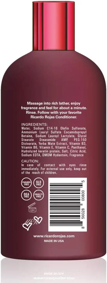 شامپو فوق العاده براق کننده Yerba Mate Ricardo Rojas Haircare برای انواع مو | سبک و پاک کننده برای استفاده روزمره | 296 میلی لیتر