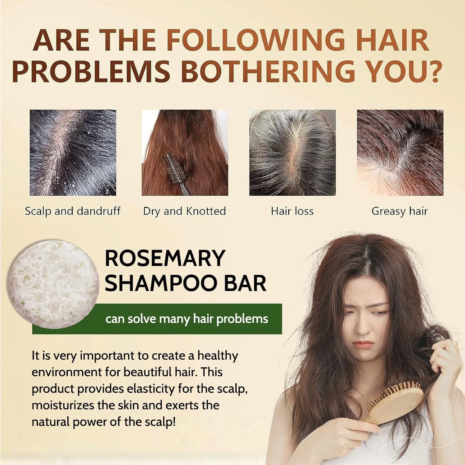 شامپو بار رزماری، شامپو بار با روغن علف لیمو، روغن سدر آتلانتیک، شامپو بار طبیعی ضد ریزش مو، صابون شامپو برای رشد مو، مغذی، حجم دهنده و تقویت کننده