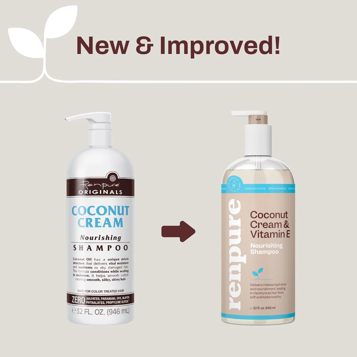 شامپو مغذی کرم نارگیل رنپور، ۹۴۶ میلی لیتر