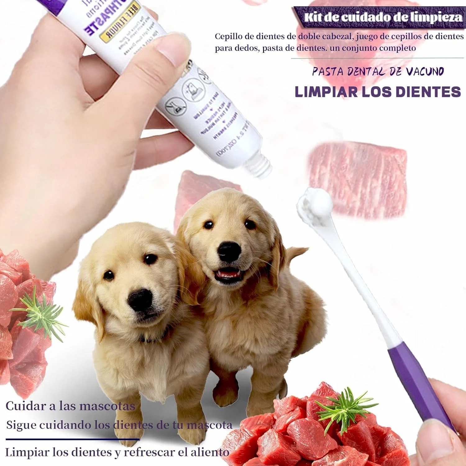 خمیر دندان و مسواک سگ، کیت تنفس تازه حیوانات خانگی، از بین برنده پلاک دندان، سفید کننده دندان، خوشبو کننده نفس سگ، کیت 3 تکه با طعم گوشت گاو، تمیز کردن دندان حیوانات خانگی، کیت مراقبت طبیعی از دندان سگ خمیر دندان و مسواک سگ، کیت تنفس تازه حیوانات خانگی، از بین برنده پلاک دندان، سفید کننده دندان، خوشبو کننده نفس سگ، کیت 3 تکه با طعم گوشت گاو، تمیز کردن دندان حیوانات خانگی، کیت مراقبت طبیعی از دندان سگ