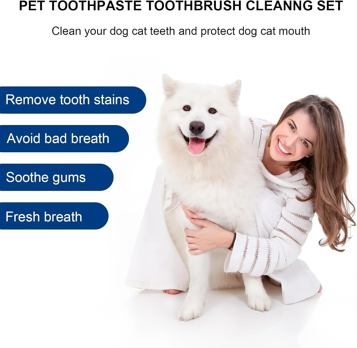 کیت مراقبت از دندان سگ شامل مسواک و خمیر دندان، شامل یک مسواک دو طرفه و خمیر دندان گربه با طعم گوشت گاو، جلوگیری از پلاک و جرم دندان، مسواک گربه برای سگ ها و گربه ها با بوی بد دهان کیت مراقبت از دندان سگ شامل مسواک و خمیر دندان، شامل یک مسواک دو طرفه و خمیر دندان گربه با طعم گوشت گاو، جلوگیری از پلاک و جرم دندان، مسواک گربه برای سگ ها و گربه ها با بوی بد دهان