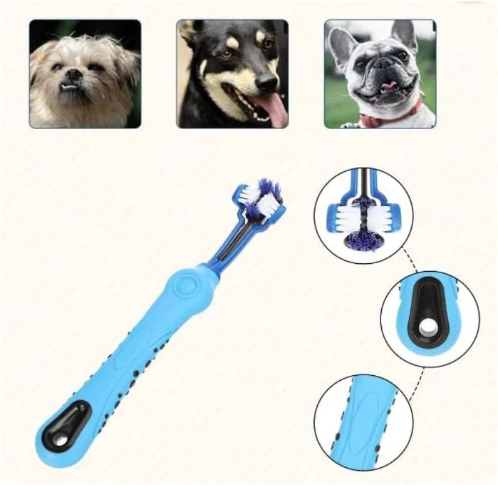 مسواک حیوانات خانگی NALACAL، مسواک سه طرفه سگ برای رفع بوی بد دهان، جرم و مراقبت از دندان ها، مناسب برای تمیز کردن دهان سگ و گربه (2 عدد) مسواک حیوانات خانگی NALACAL، مسواک سه طرفه سگ برای رفع بوی بد دهان، جرم و مراقبت از دندان ها، مناسب برای تمیز کردن دهان سگ و گربه (2 عدد)
